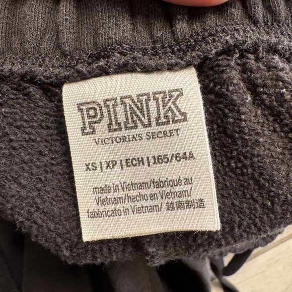 Victorias Secret PINK XS Black Drawstring Shorts 60% Cotton 40% Polyester Soft L - Picture 3 of 7